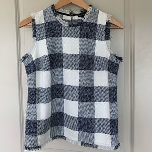 Banana Republic blue/white plaid top